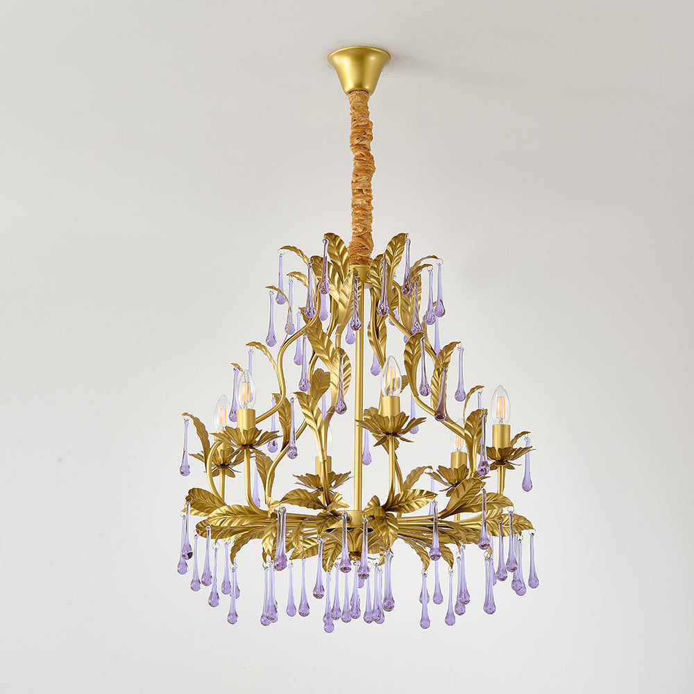 Purple Glass Birdcage Chandelier - view 16