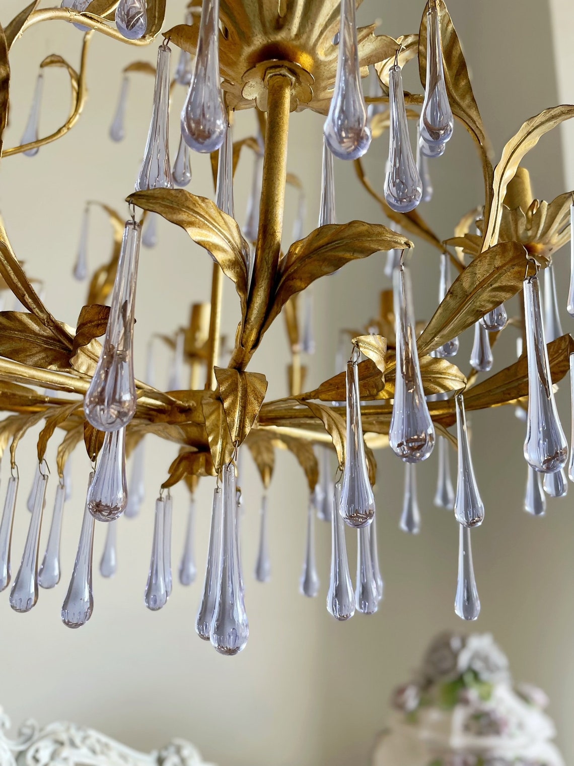 Purple Glass Birdcage Chandelier - view 24