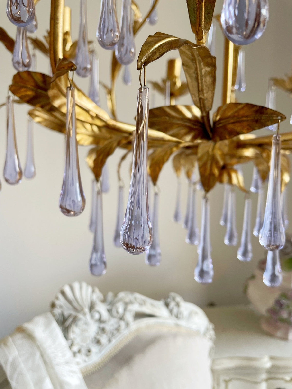 Purple Glass Birdcage Chandelier - view 22