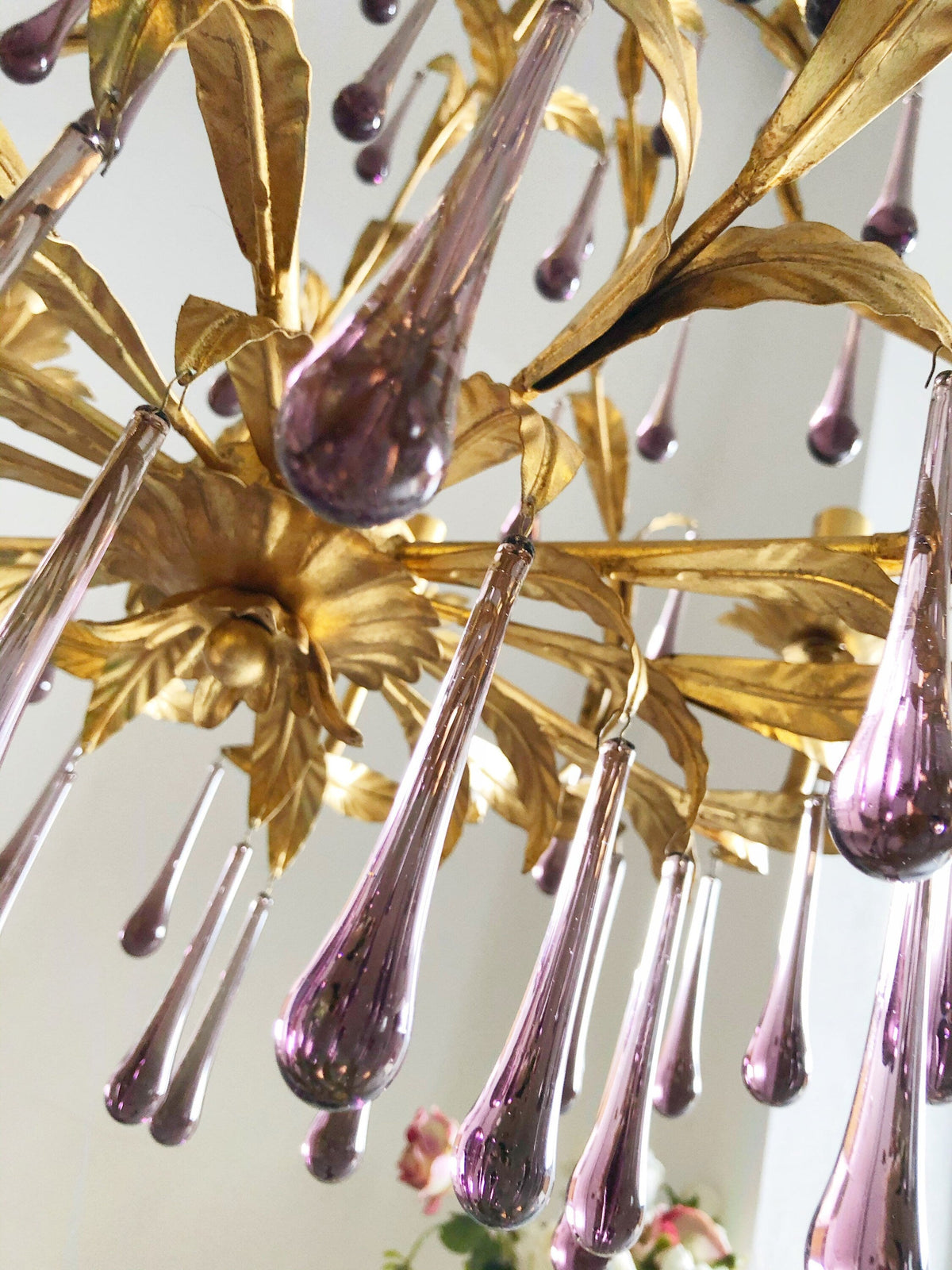 Purple Glass Birdcage Chandelier - view 27