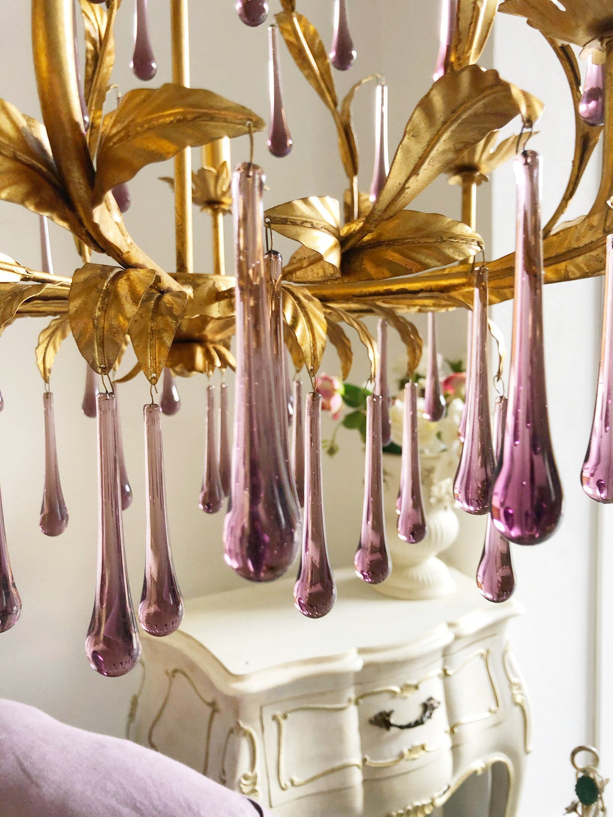 Purple Glass Birdcage Chandelier - view 28