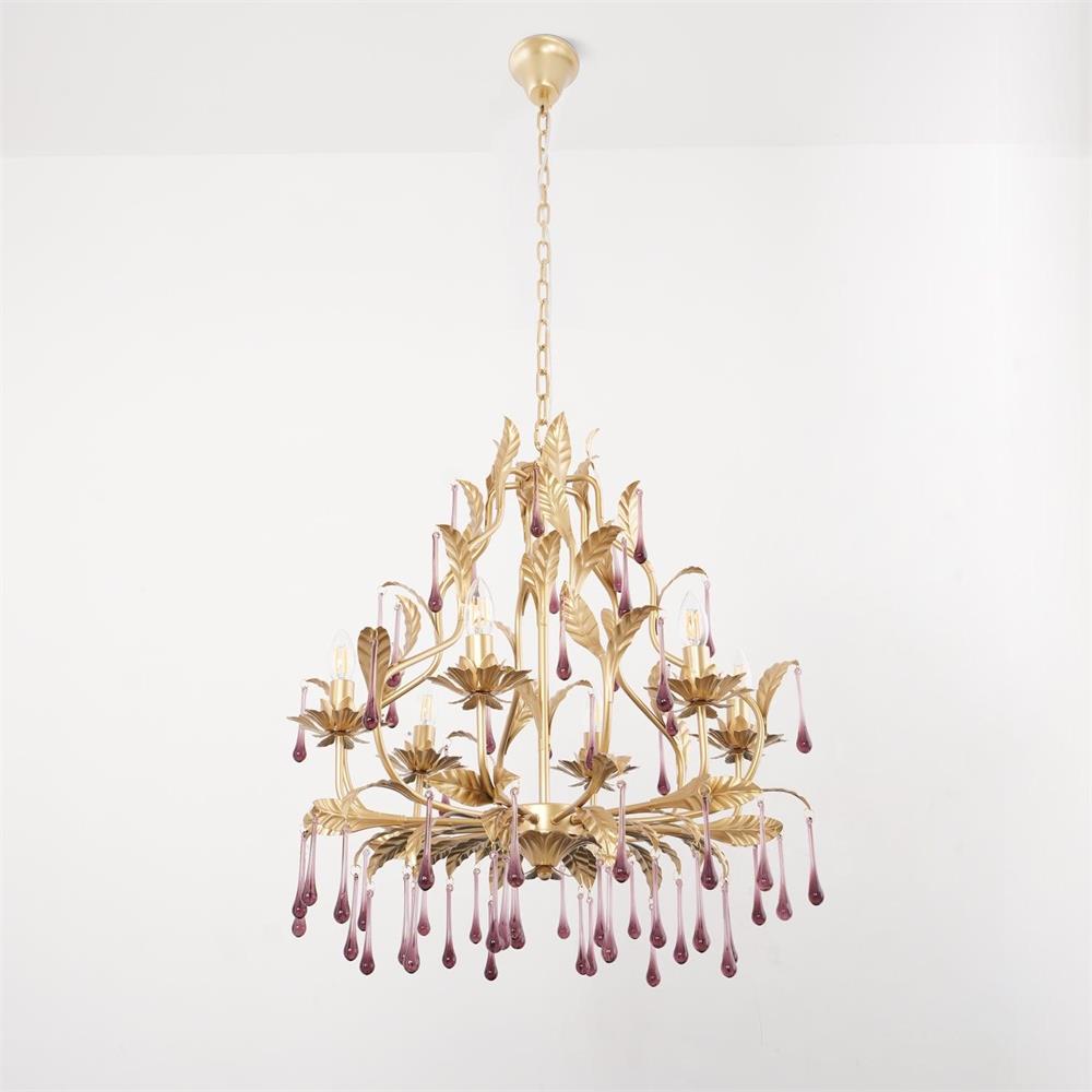 Purple Glass Birdcage Chandelier - view 23