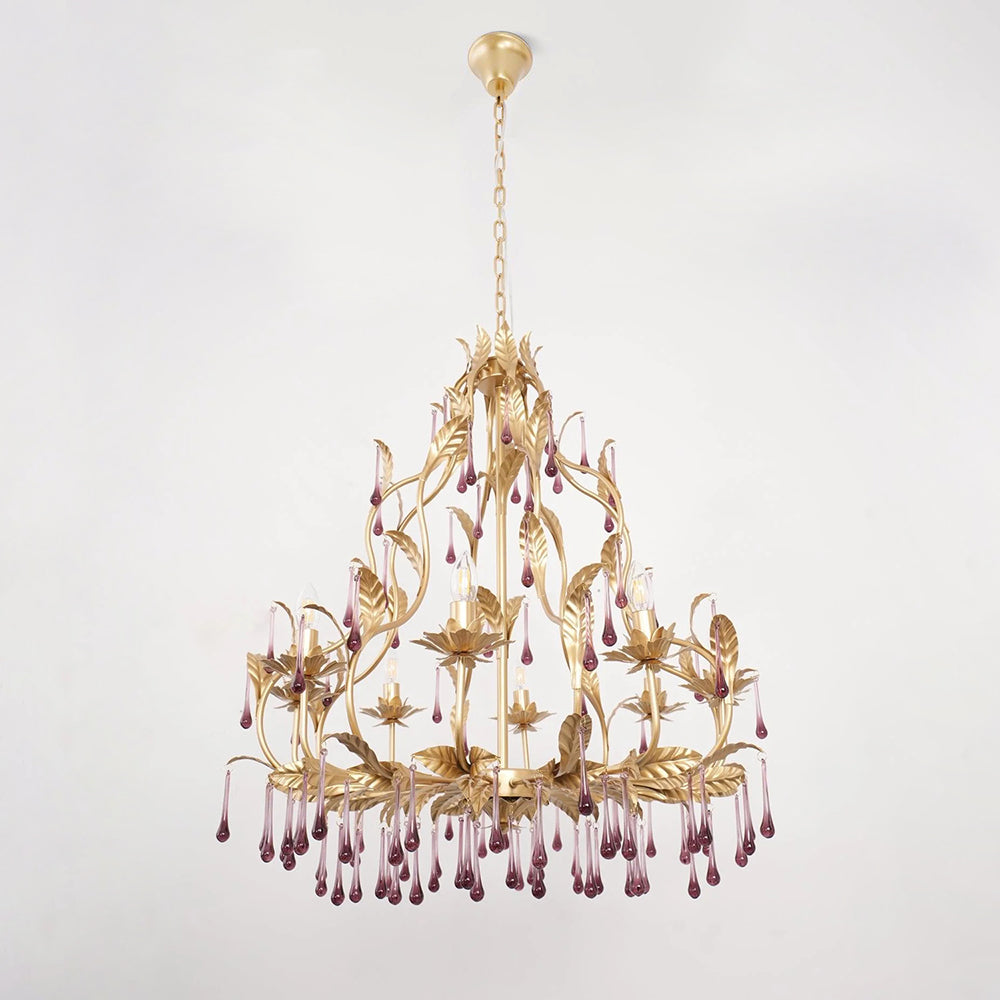Purple Glass Birdcage Chandelier - view 25