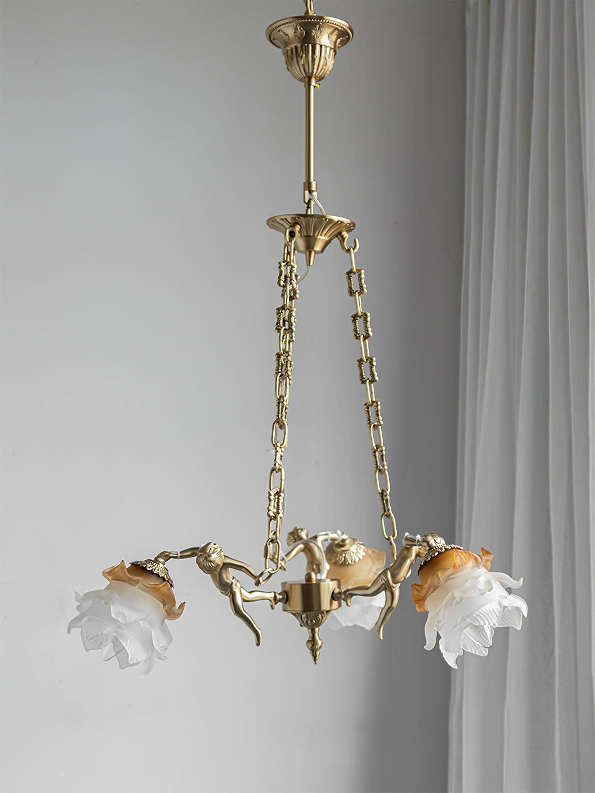 Putti Statuettes Brass Suspension