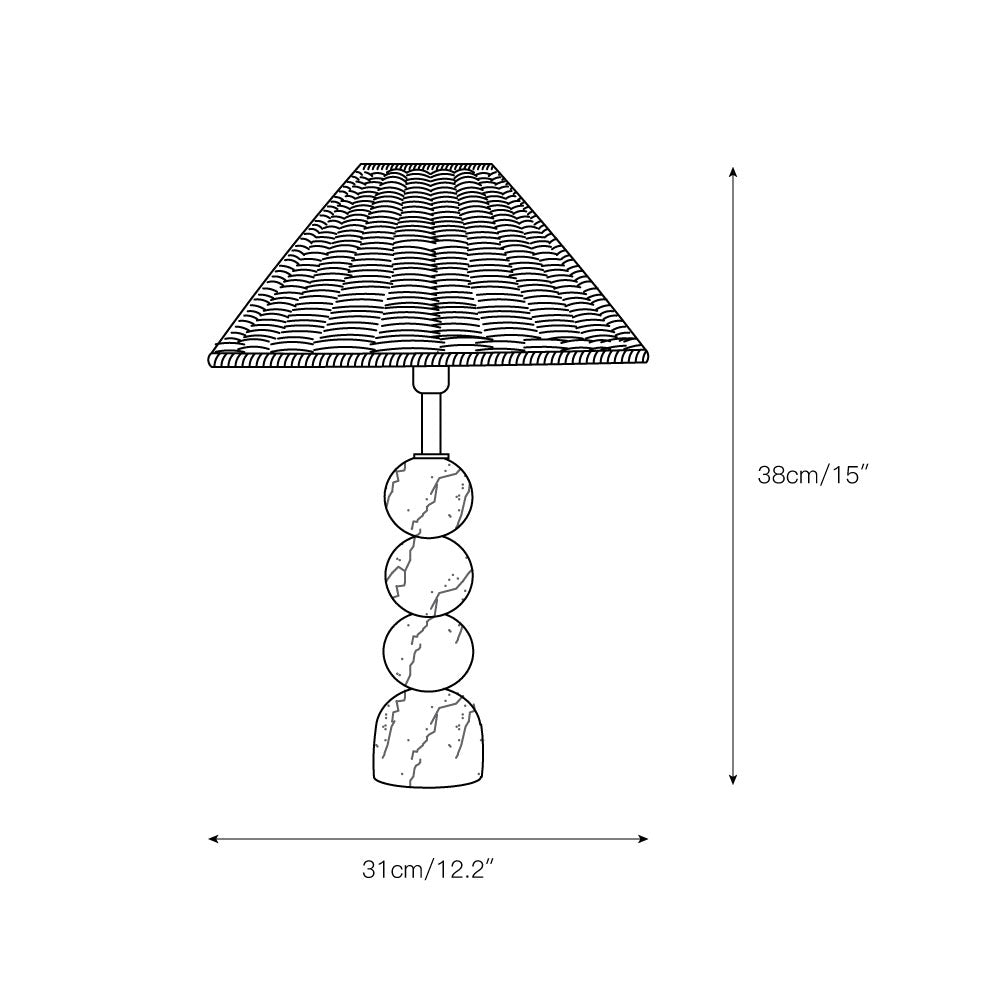 Rattan Marble Table Lamp - view 3