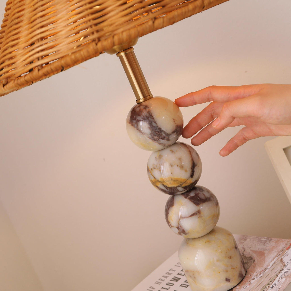 Rattan Marble Table Lamp - view 10