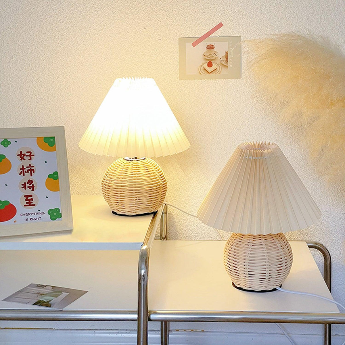 Rattan Pleated Table lamp - view 5