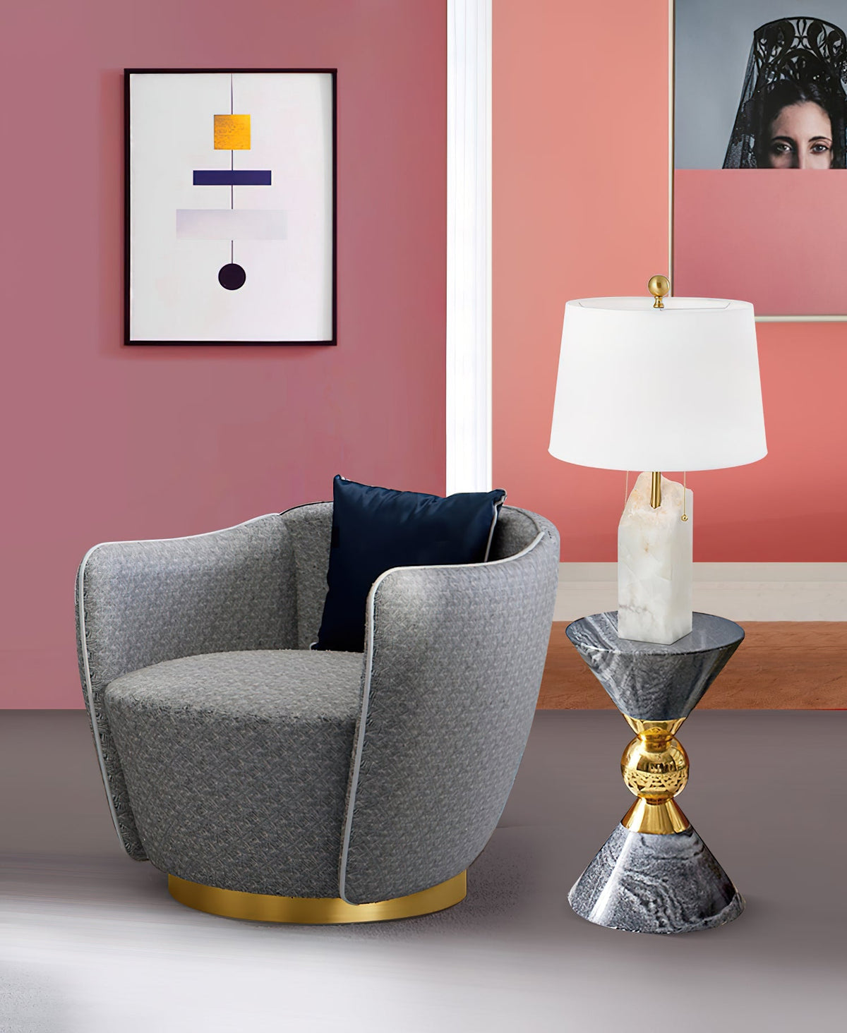 Raw Alabaster Table Lamp