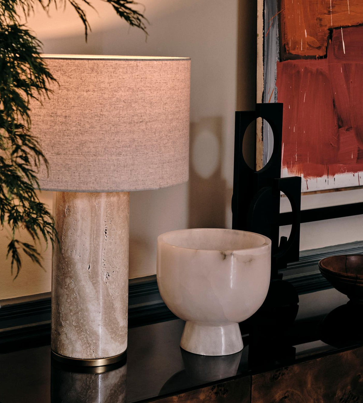 Remi Stone Table Lamp - view 4