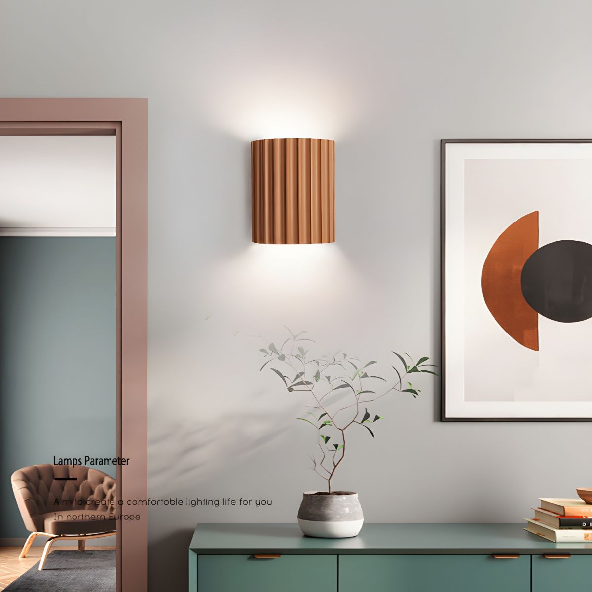 Resin Ribbed Wall Lamp - view 3