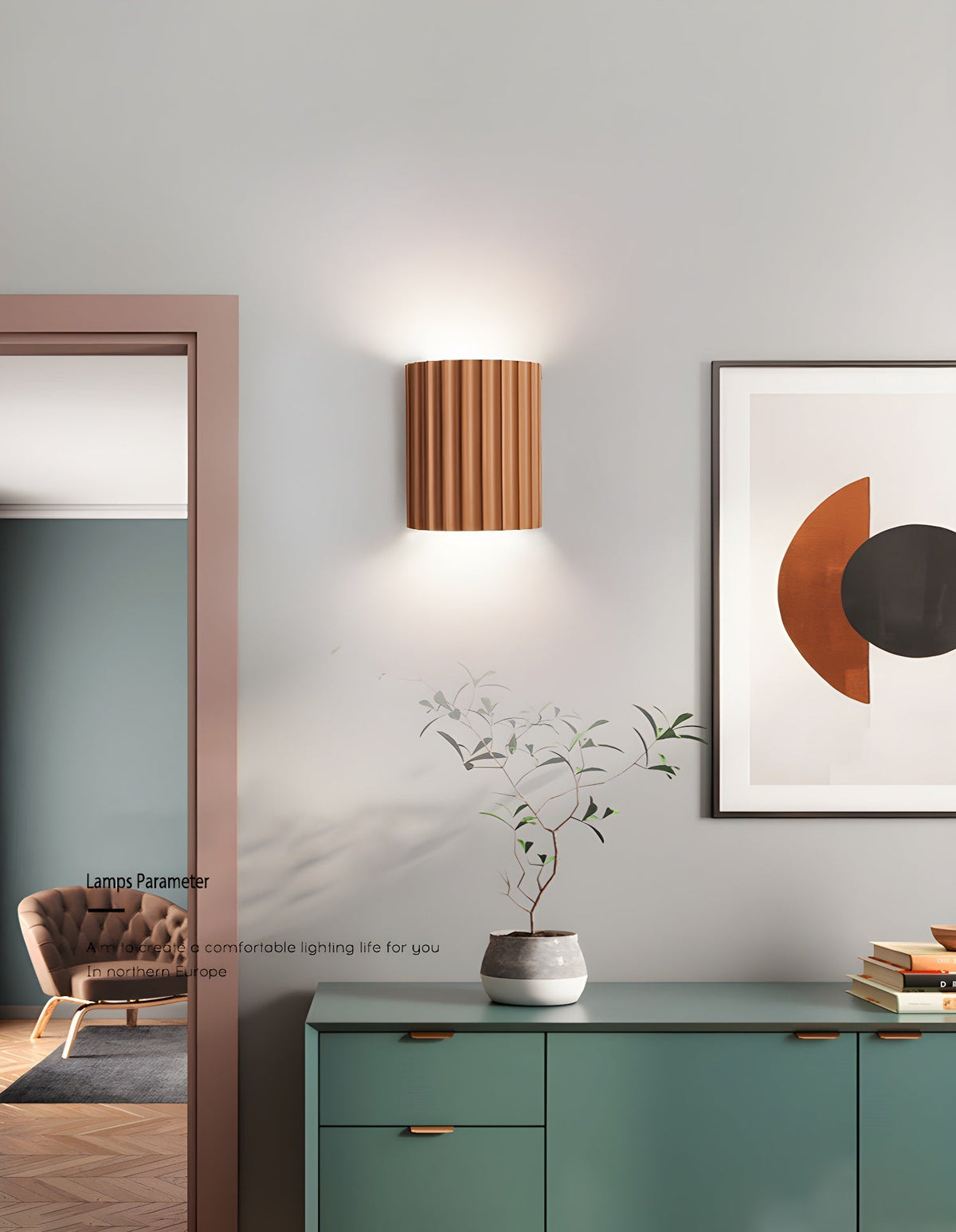 Resin Ribbed Wall Lamp - view 13