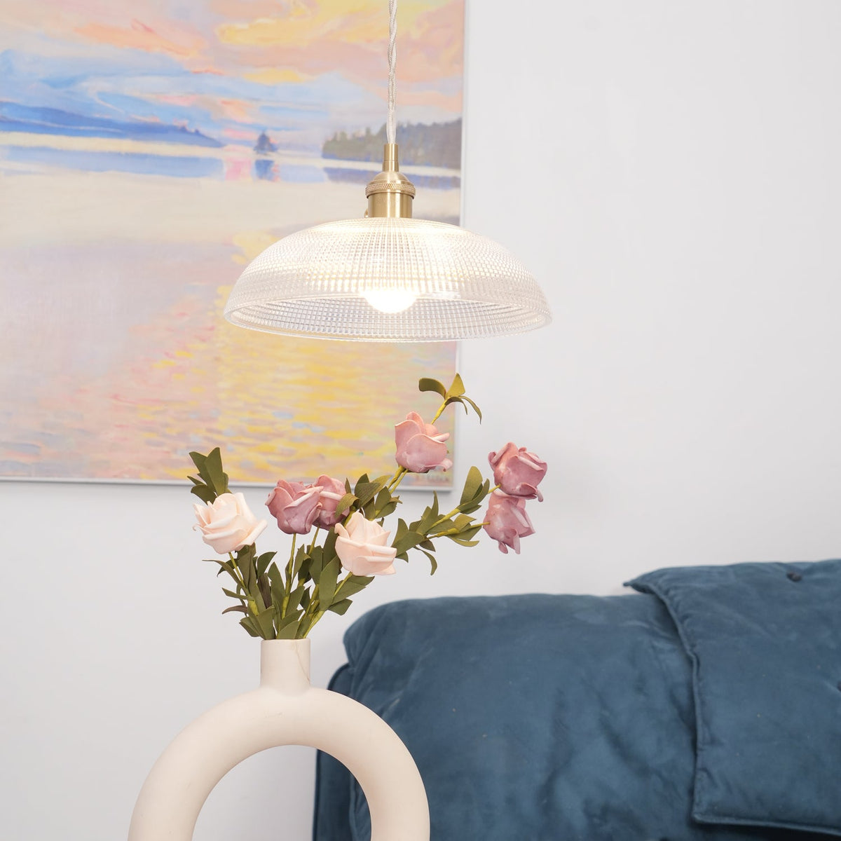 Ribbed Spiral Pendant Light - view 25
