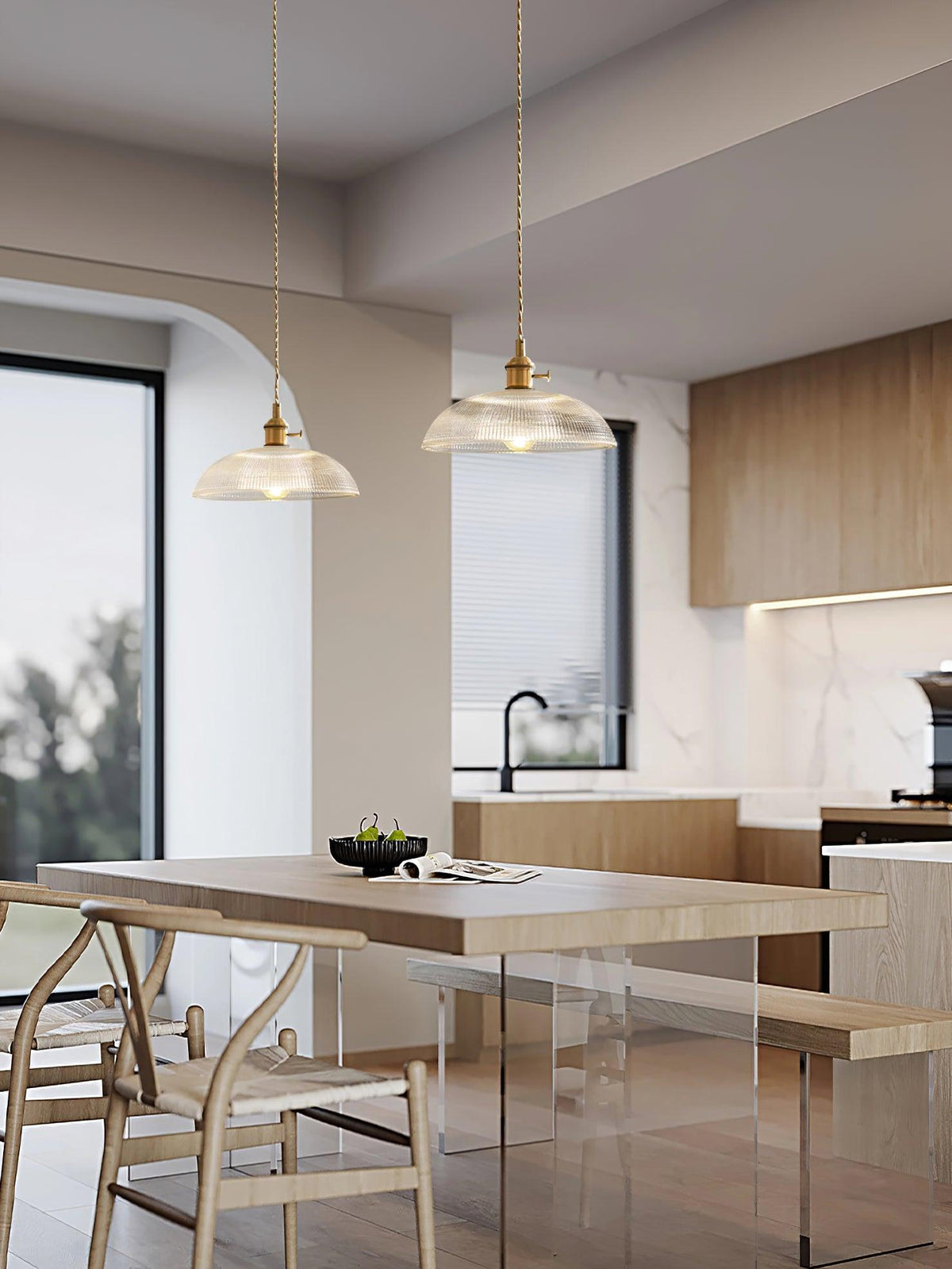 Ribbed Spiral Pendant Light - view 10