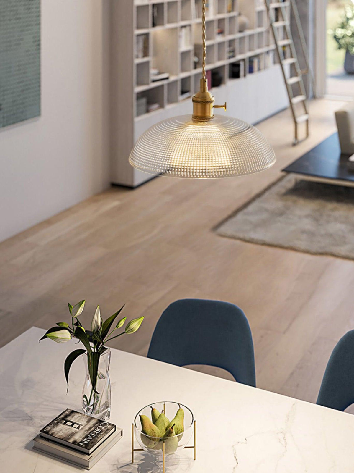 Ribbed Spiral Pendant Light - view 11