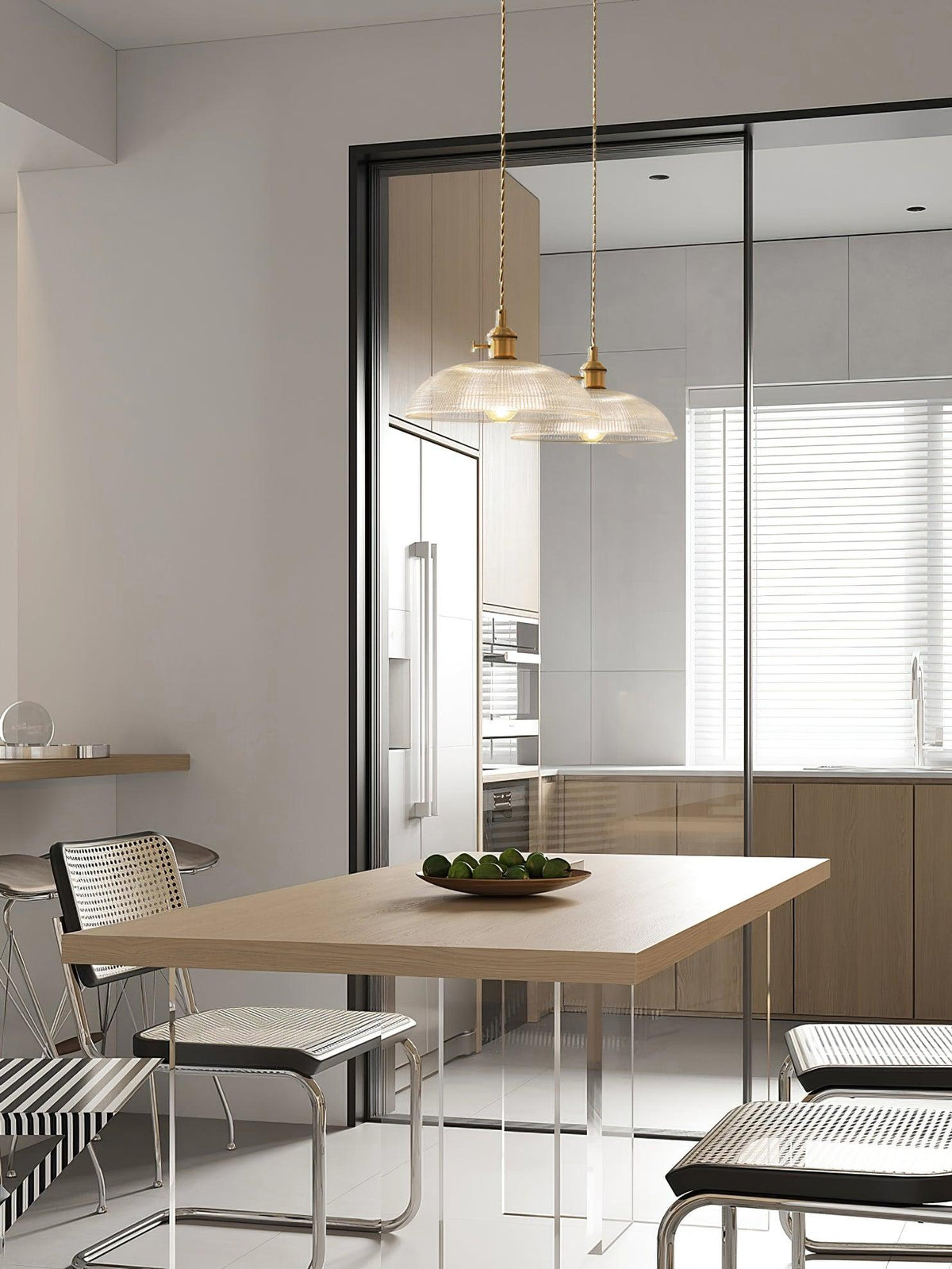 Ribbed Spiral Pendant Light - view 12