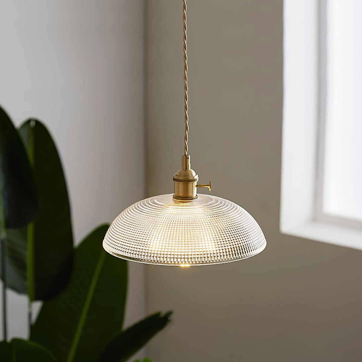 Ribbed Spiral Pendant Light - view 3