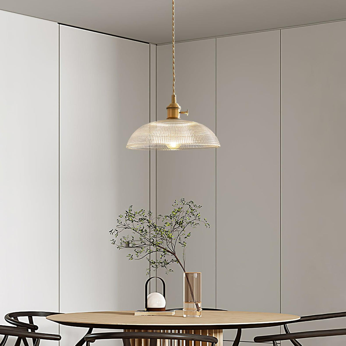 Ribbed Spiral Pendant Light - view 4