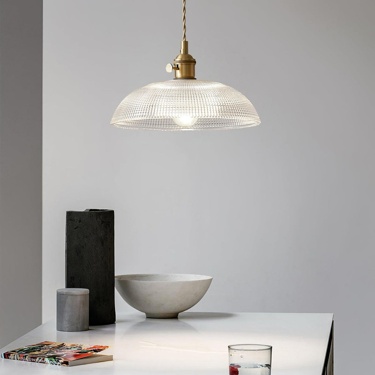 Ribbed Spiral Pendant Light - view 2