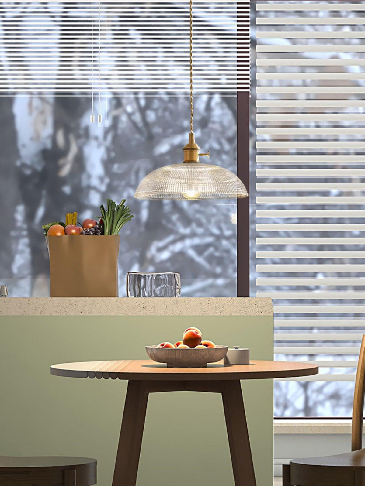 Ribbed Spiral Pendant Light - view 9