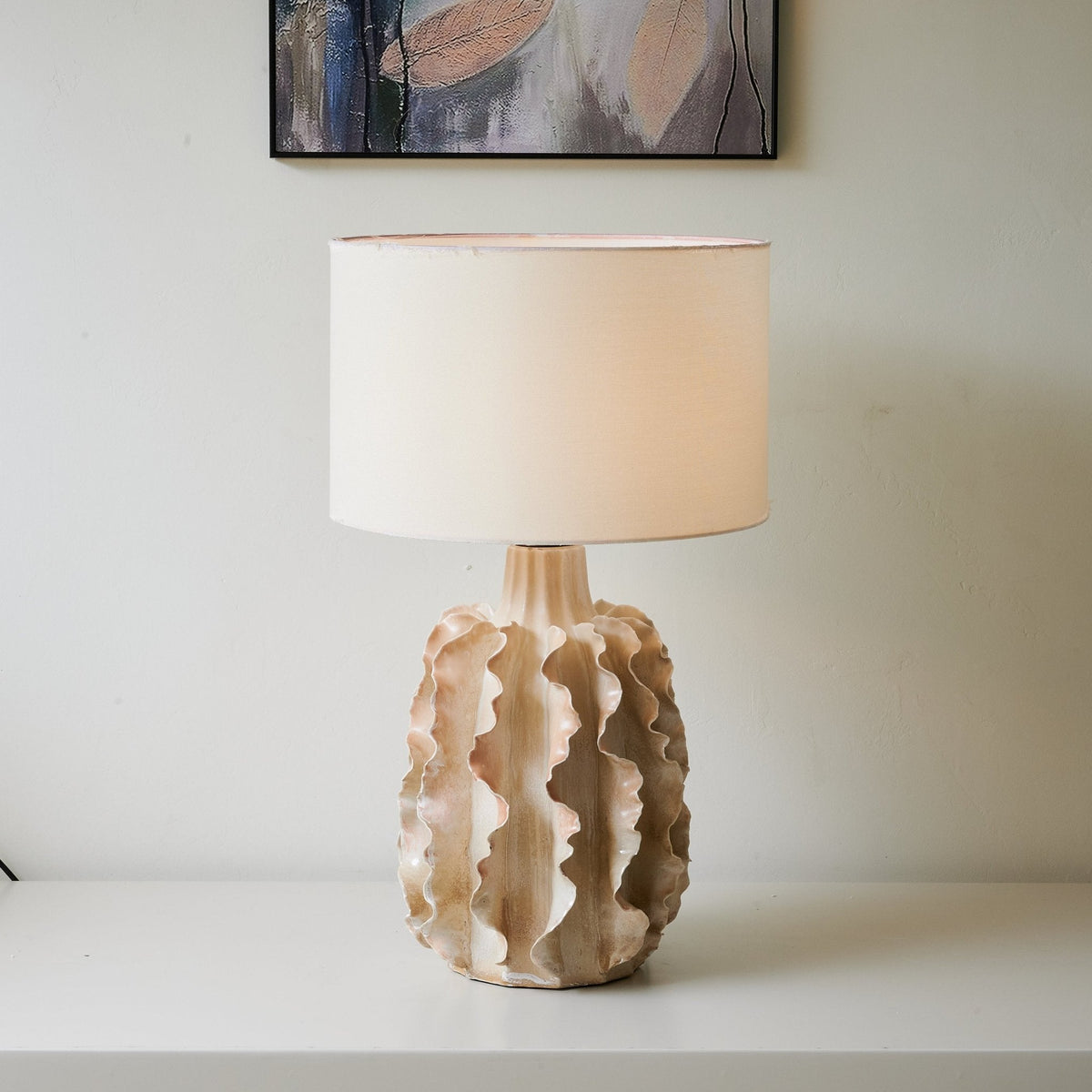 Rippled Clay Table Lamp
