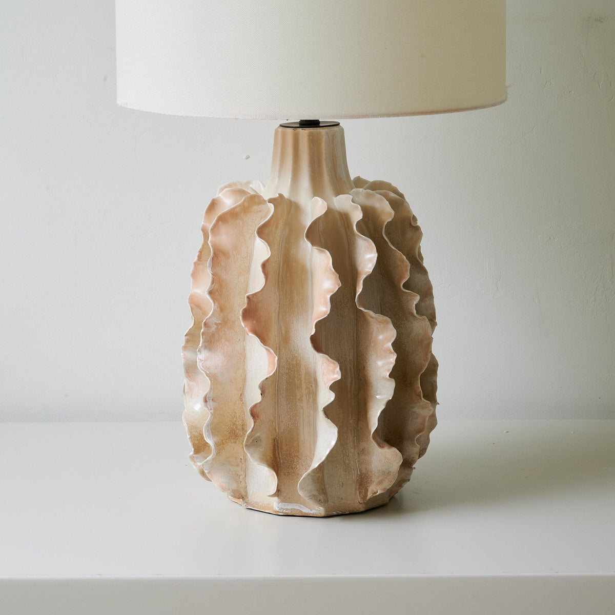 Rippled Clay Table Lamp