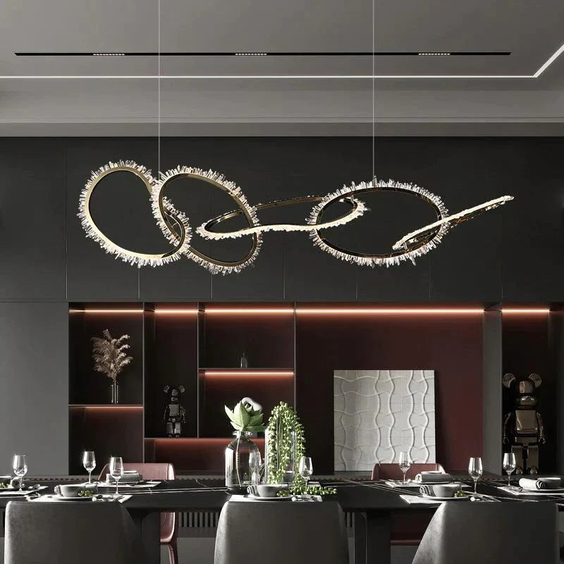 Kevyn Modern Rock Crystal Irregular Living Room Chandelier, Staircase Chandelier - view 3