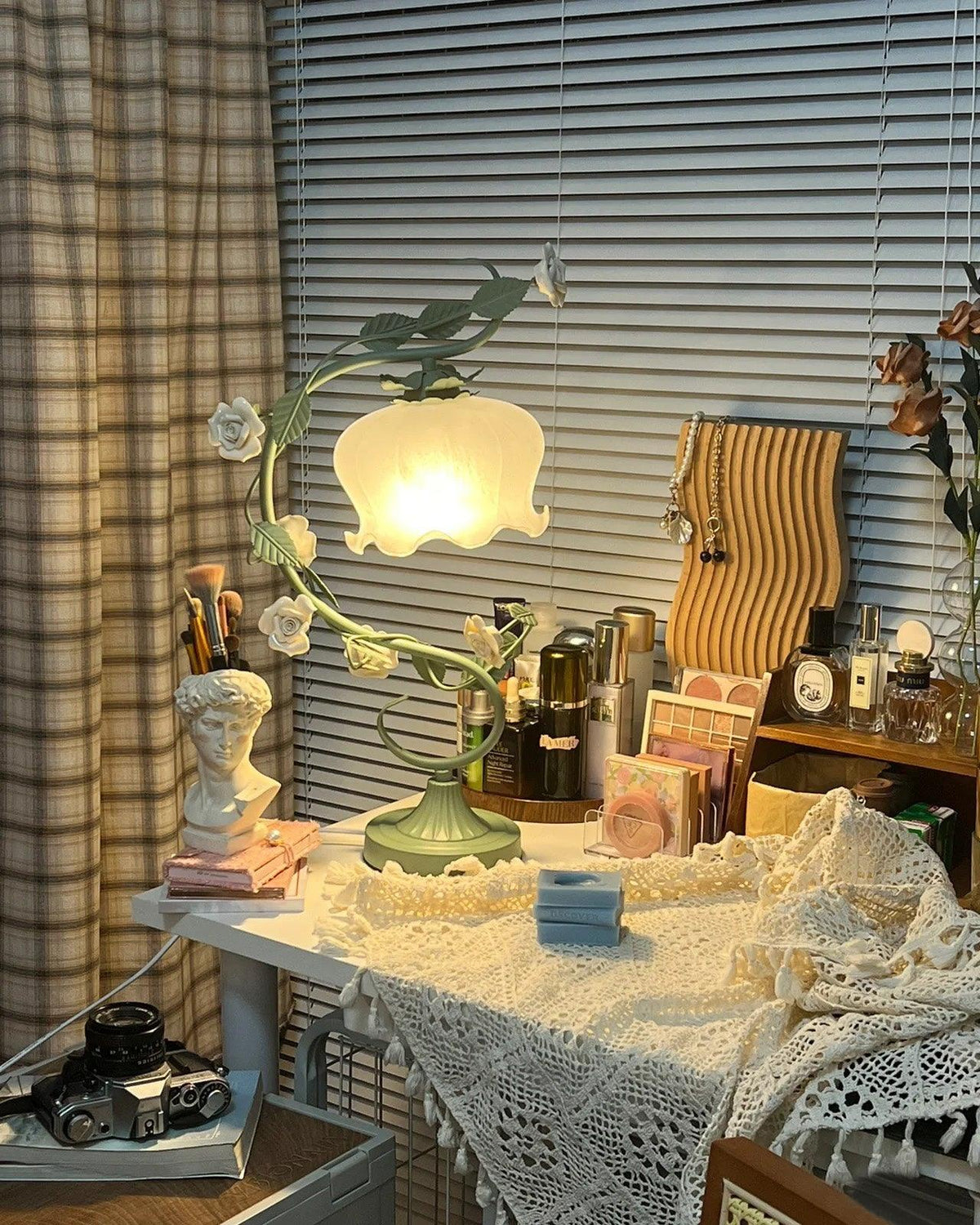 Glass Gooseneck Table Lamp 12.2 Inch