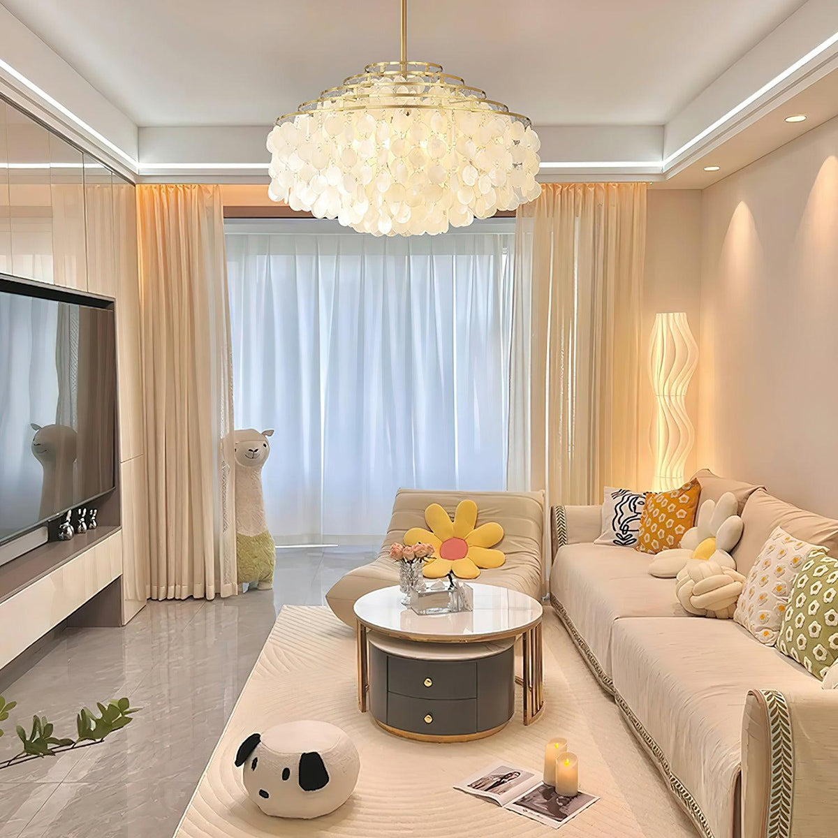 Round Shell Chandelier B - view 8
