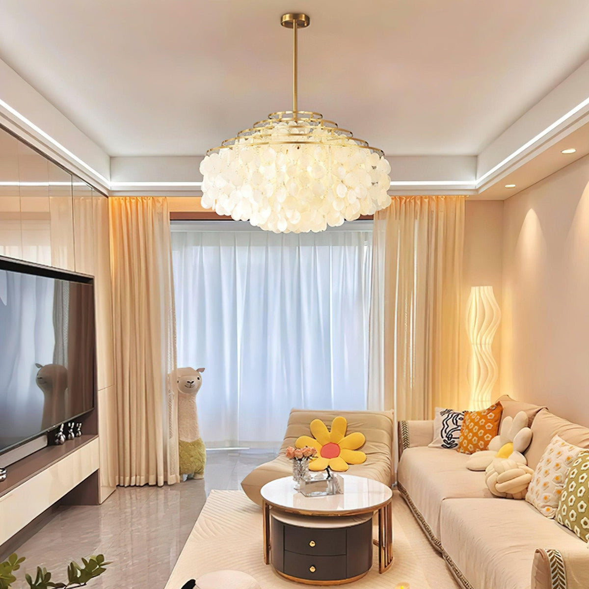 Round Shell Chandelier B - view 4