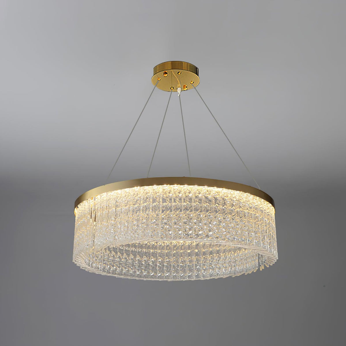 Round Halo Crystal Chandelier