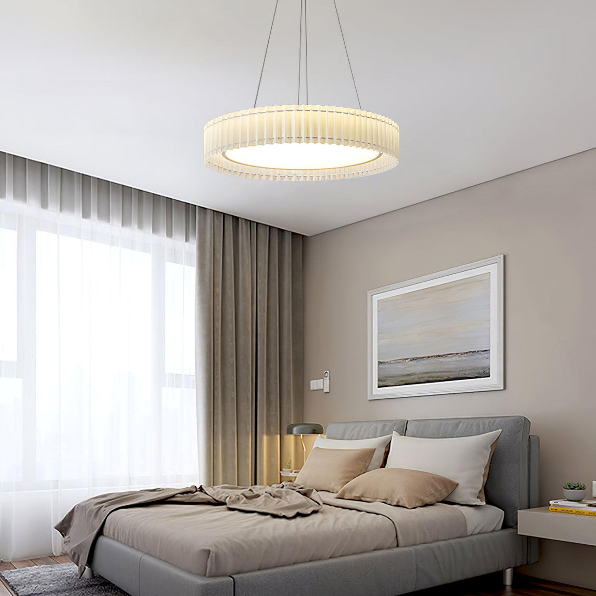 Round Pleated Pendant Lamp