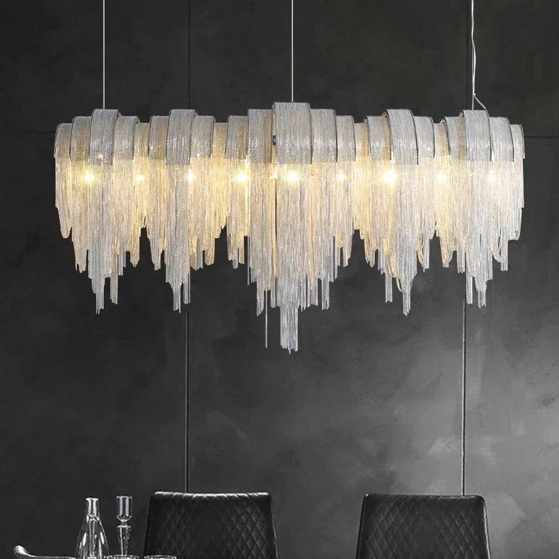 Cadena Chain Tassel Dining Room Chandelier - view 2