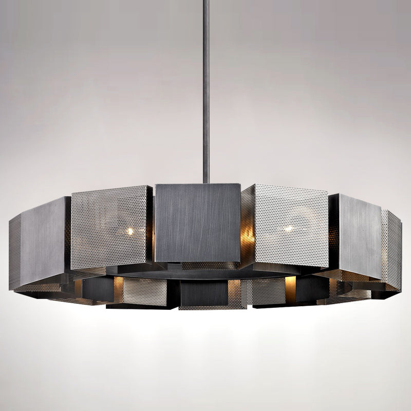 Stainless Steel Industrial Modern Ring Chandelier - view 5