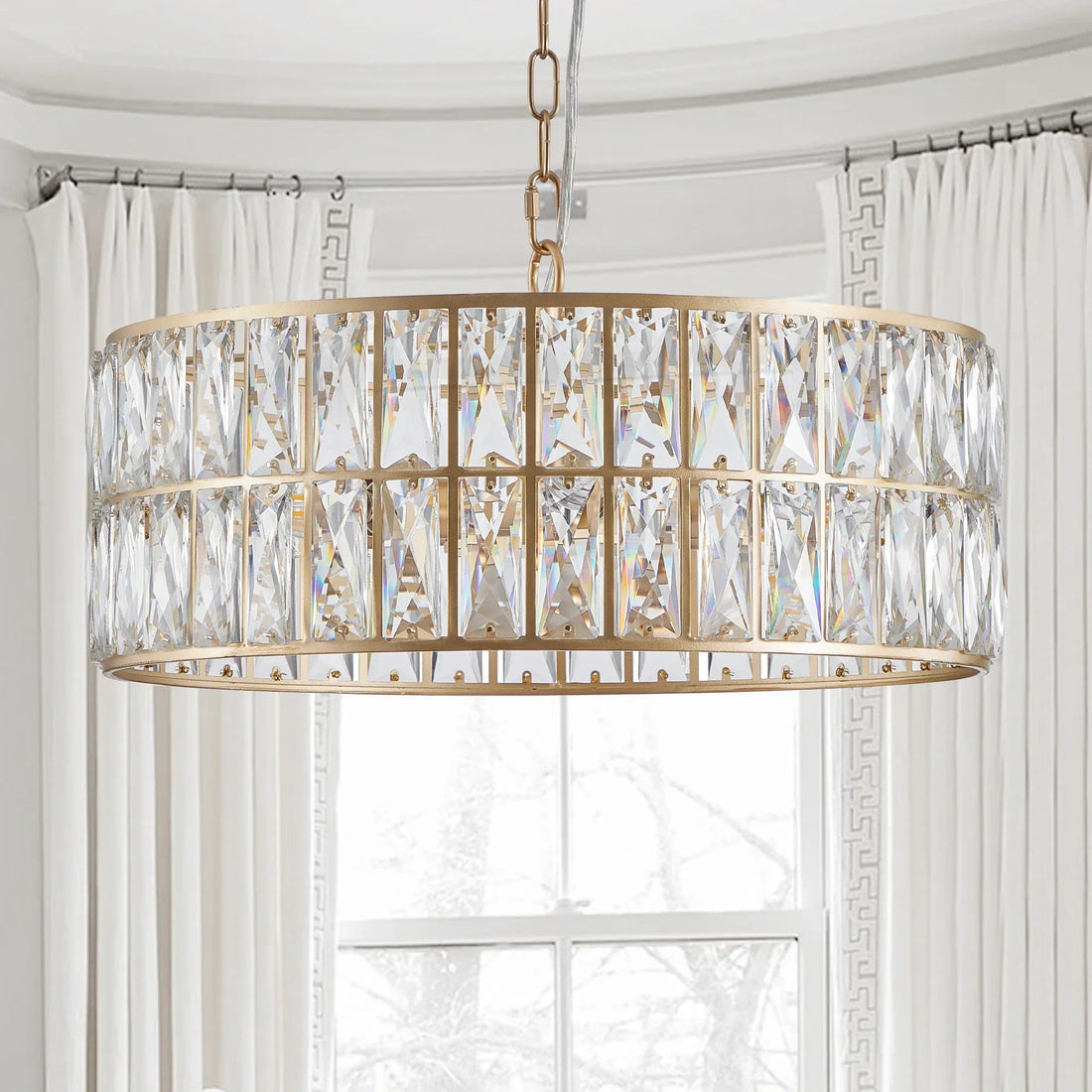 Bacci Crystal Drum Chandelier 1