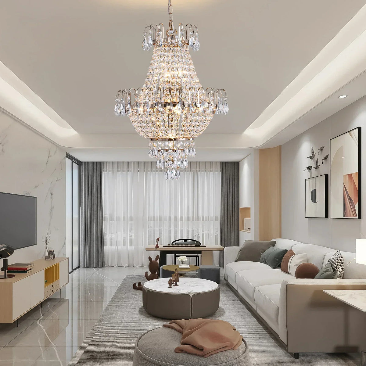 French Empire Crystal Chandelier - view 4