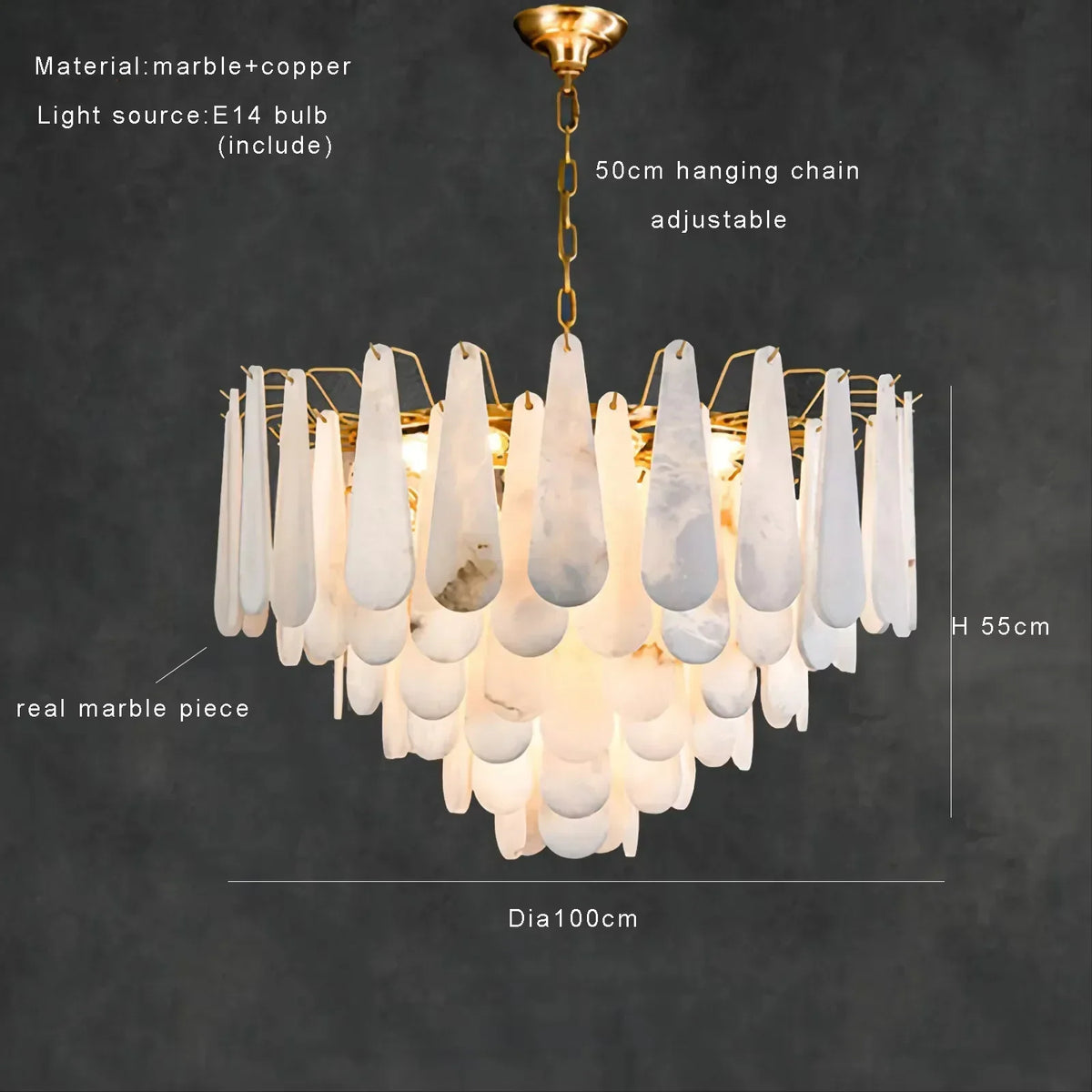 Moonshade Marble Chandelier