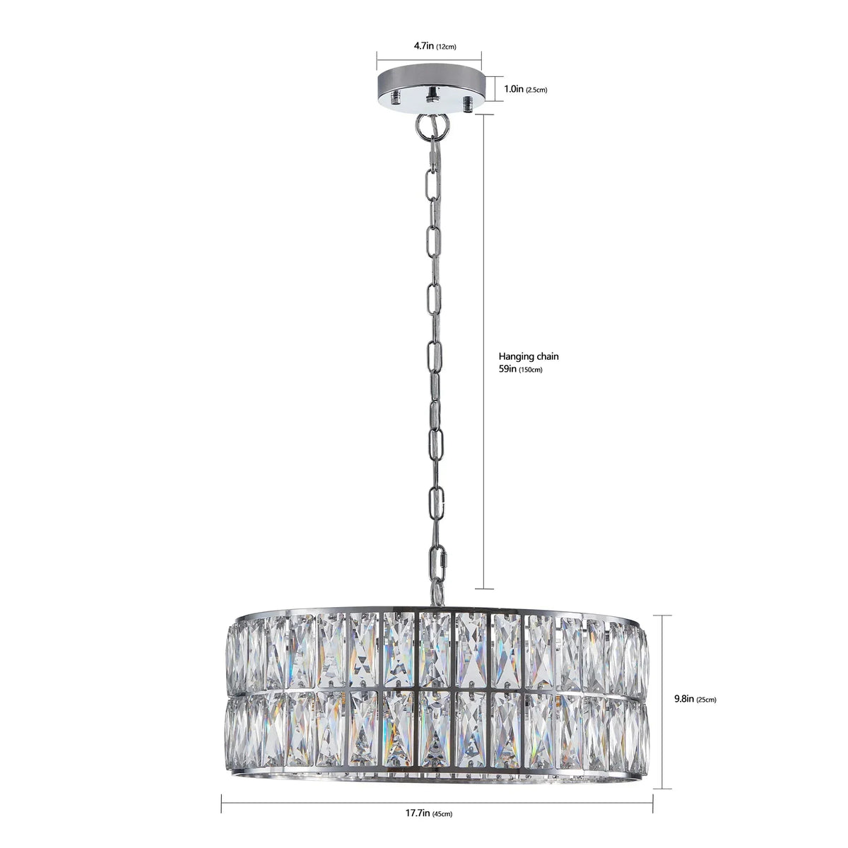 Bacci Crystal Drum Chandelier - view 2