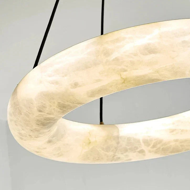 20" Natural Marble Wheel Chandelier