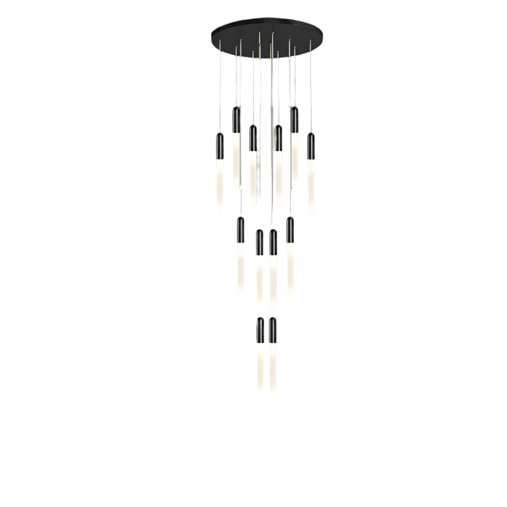 Villa Forci Duplex Staircase Foyer Chandelier, Black - view 7