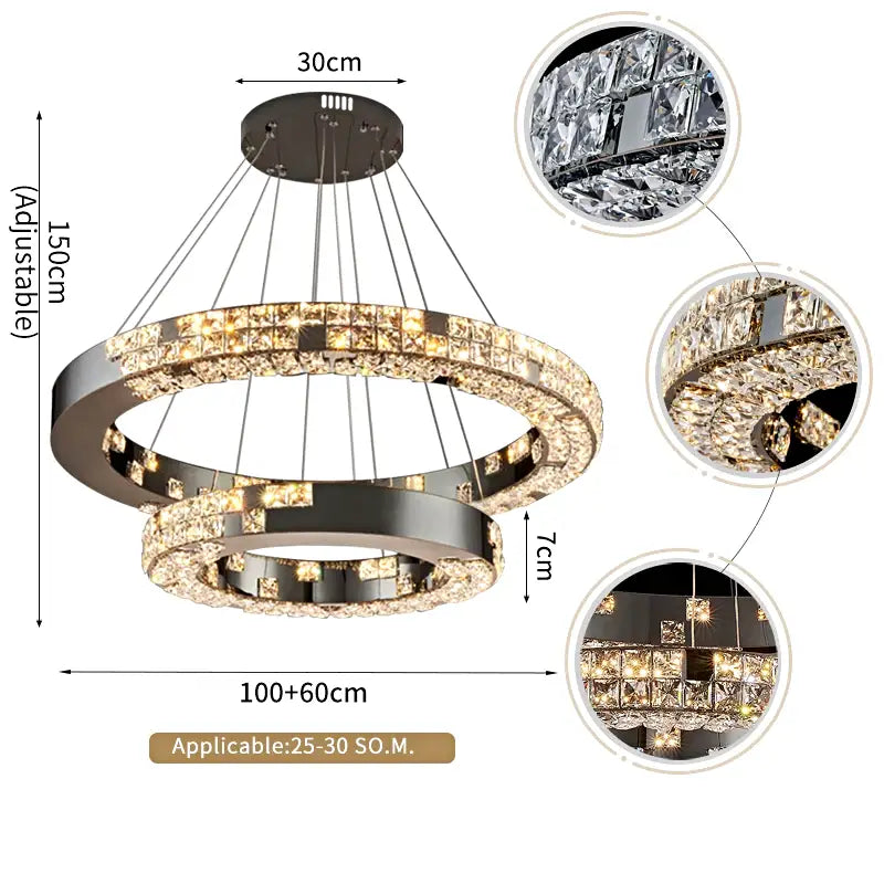 Bacci Ring Modern Chandelier - view 7