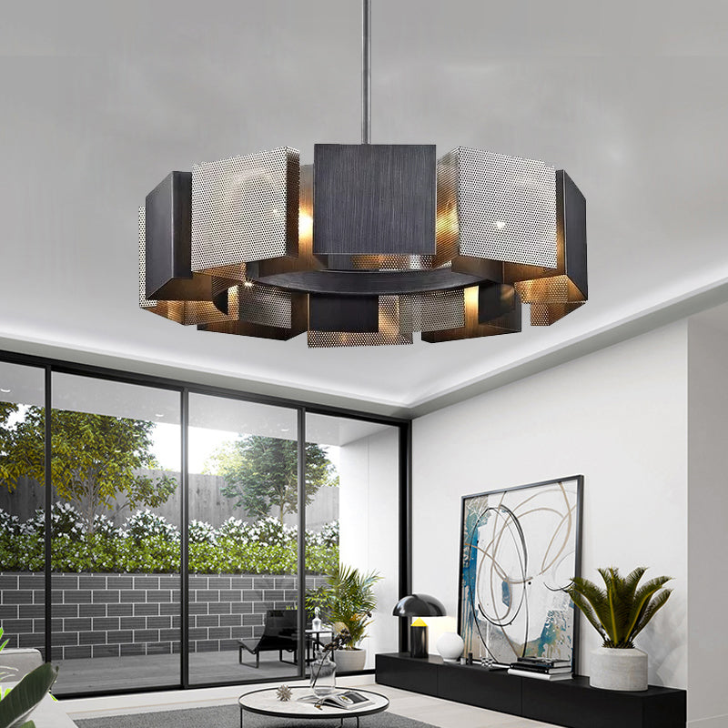 Stainless Steel Industrial Modern Ring Chandelier - view 2