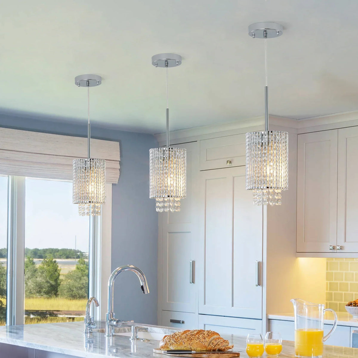 Alleri Crystal Pendant Lights, Set Of 3 - view 5