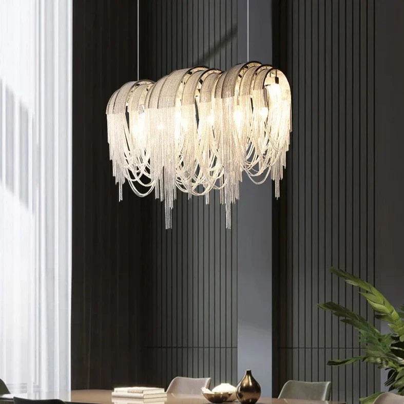 Cadena Chain Tassel Dining Room Chandelier - view 3