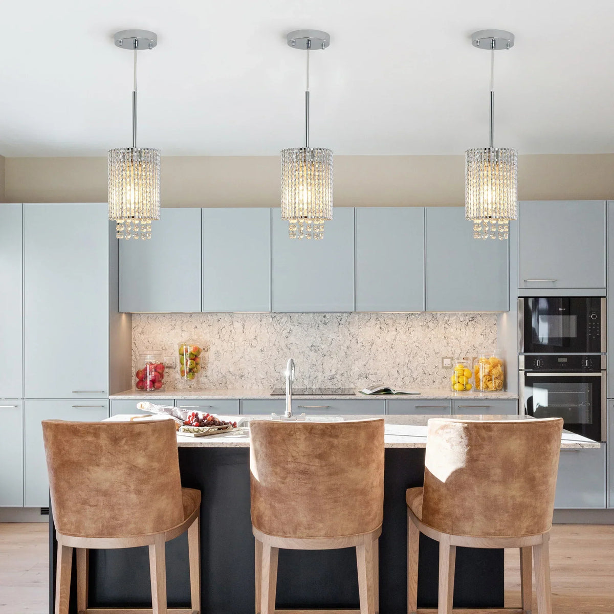 Alleri Crystal Pendant Lights, Set Of 3 - view 3