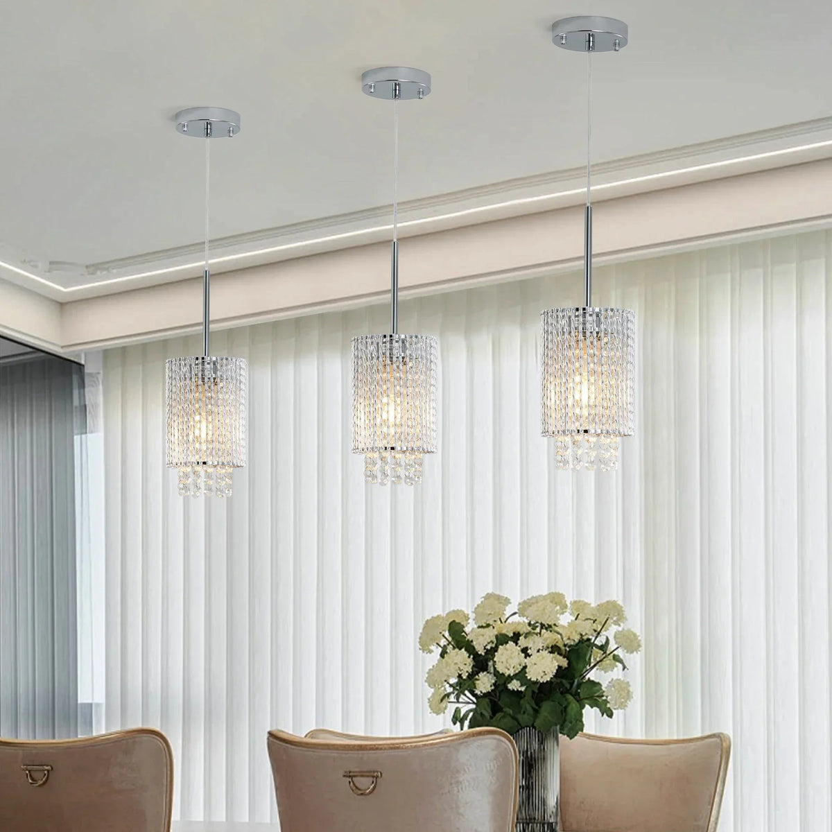 Alleri Crystal Pendant Lights, Set Of 3 - view 4