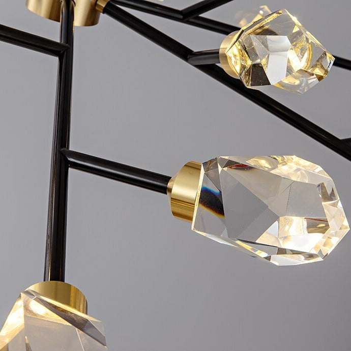 Diamante Crystal Branch Chandelier, Black