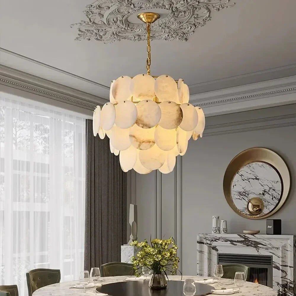 Moonshade Natural Marble Modern Chandelier 1 - view 2