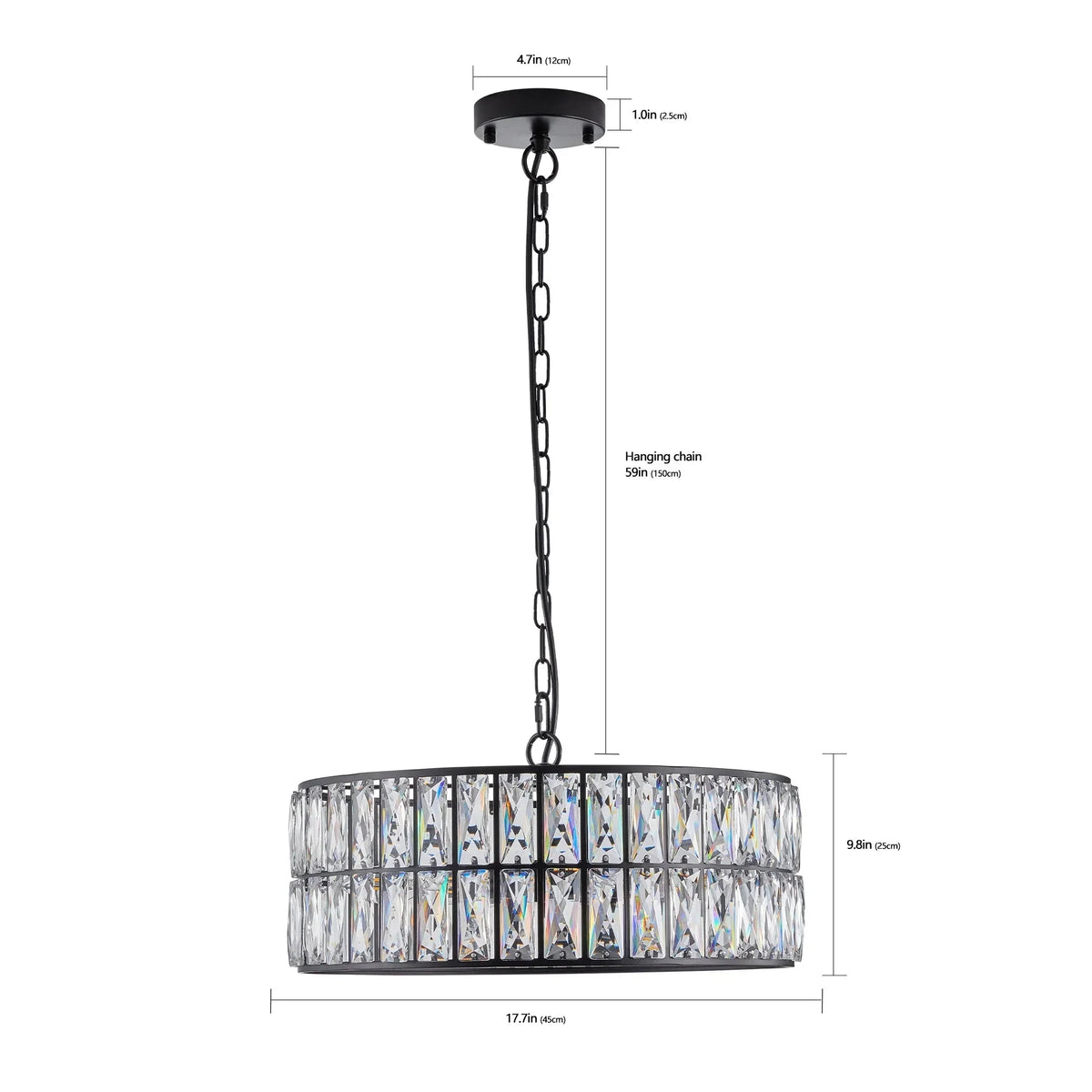 Bacci Crystal Drum Chandelier