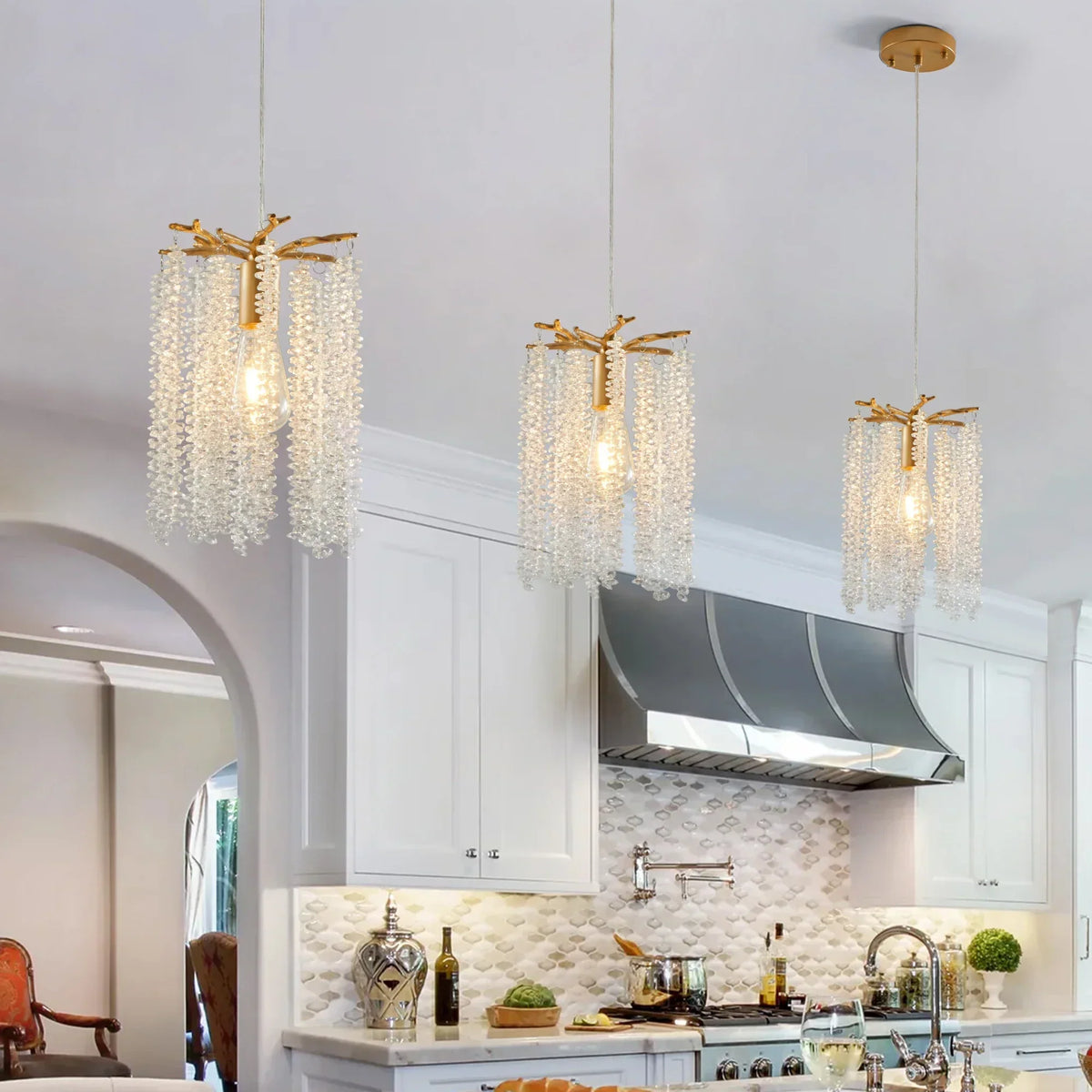 Albero Crystal Pendant Lights, Set Of 3 - view 4