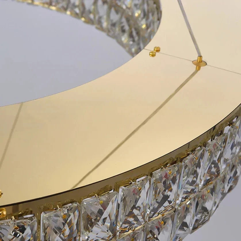Bacci Crystal Modern Chandelier, Gold - view 5